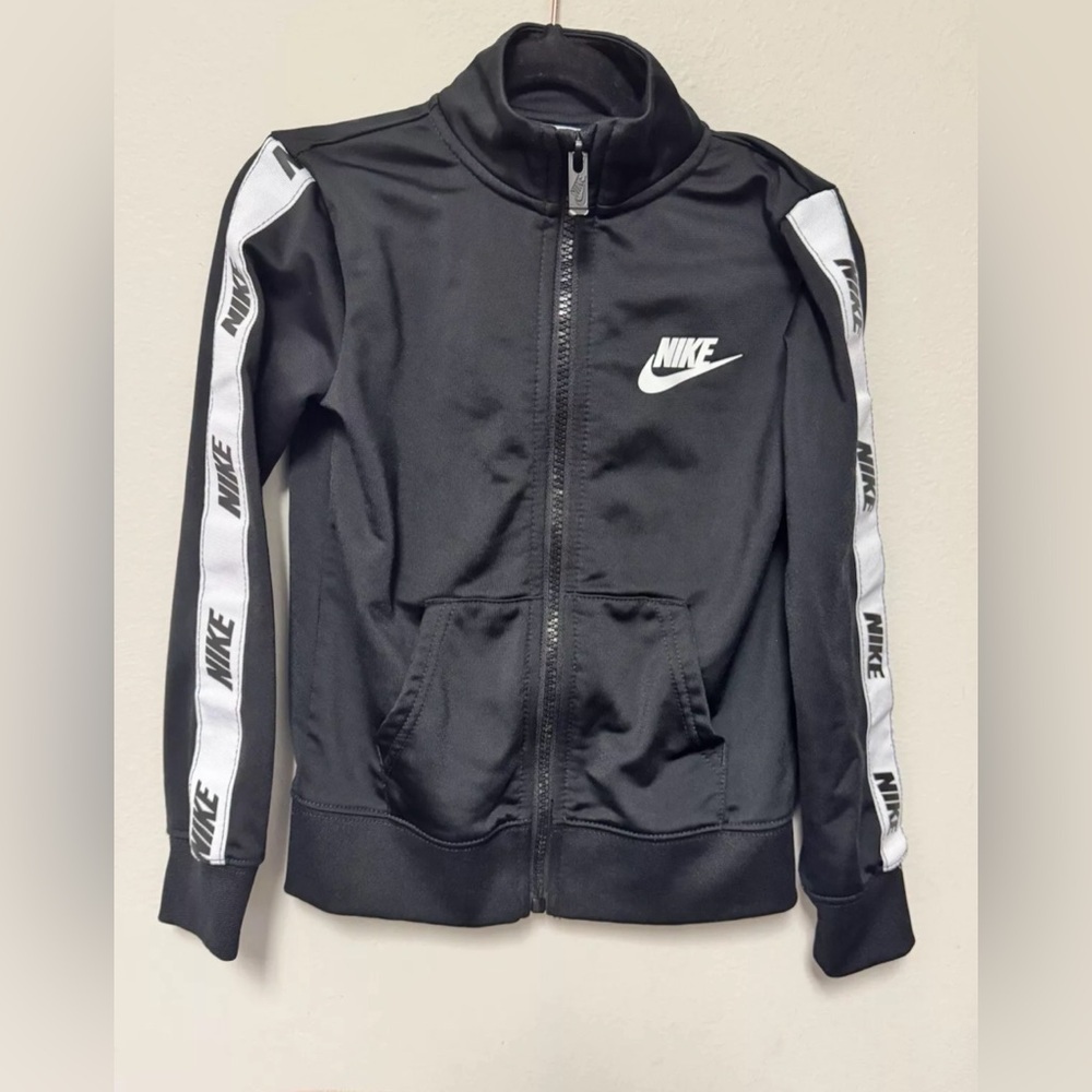NIKE TRACK JACKET WITH LOGO TAPEBlack and White Size 4